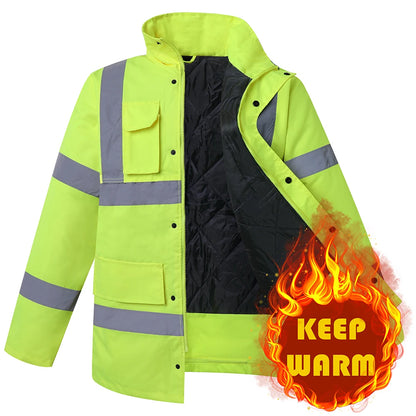 Men's Hi Vis Winter Safety Parka