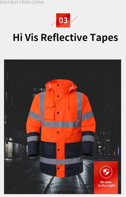 Men's Hi Vis Winter Safety Parka