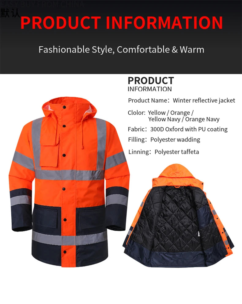 Men's Hi Vis Winter Safety Parka