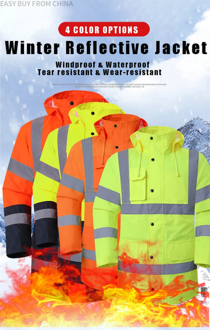 Men's Hi Vis Winter Safety Parka