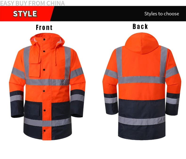 Men's Hi Vis Winter Safety Parka